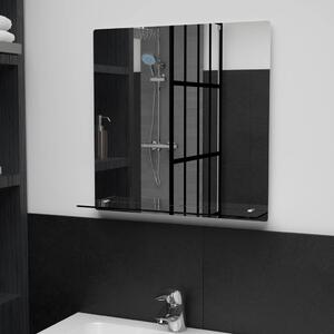 Wall Mirror with Shelf 50x50 cm Tempered Glass
