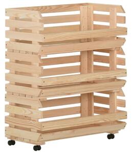 Vegetable Trolley 77x30x80 cm Solid Pinewood