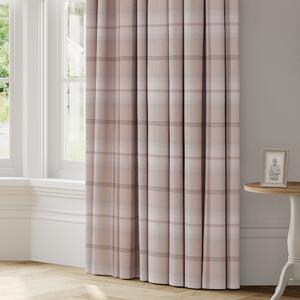Highland Check Made to Measure Curtains Blush/Black