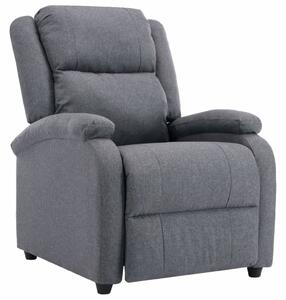 Wing Back Electric TV Recliner Chair Dark Grey Fabric