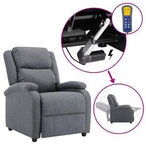 Wing Back Electric TV Recliner Chair Dark Grey Fabric