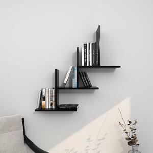 Homemania Wall Shelf Set Eclipse 80x20x81.8 cm Black