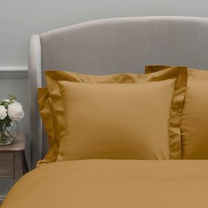 Dorma 300 Thread Count 100% Cotton Sateen Plain Continental Square Pillowcase Yellow