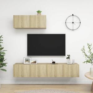TV Cabinets 3 pcs Sonoma Oak Engineered Wood