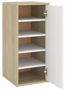 Shoe Cabinet White and Sonoma Oak 32x35x70 cm Engineered Wood