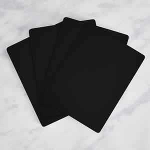 Set of 4 Painted Wooden Placemats Black