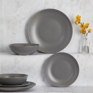 Stoneware Charcoal 12 Piece Dinner Set Charcoal