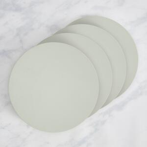 Set of 4 Painted Wooden Round Placemats Grey
