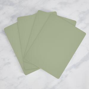 Set of 4 Painted Wooden Placemats Green