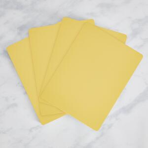 Set of 2 Painted Wooden Placemats Yellow