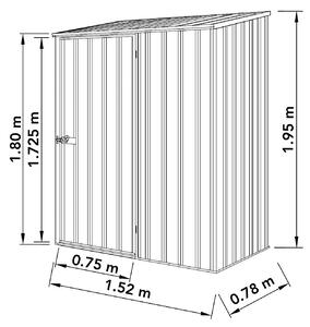 Absco 5 x 3ft Space Saver Metal Pent Shed - Green