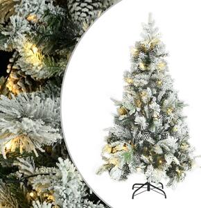 Christmas Tree with Flocked Snow&LEDs&Cones 195 cm PVC&PE