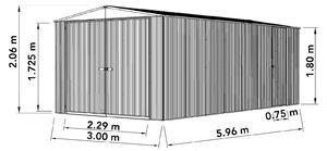 Absco 10x20ft Utility Workshop Apex Metal Shed - Green