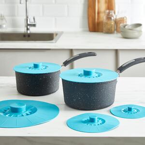 Handy Kitchen Silicone Pan Bowl Lids Blue/Grey