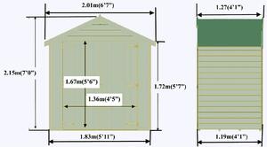 Shire 4x6ft Pressure Treated Double Door Overlap Garden Shed