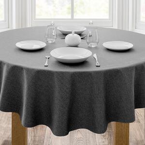 Semi Plain PVC Tablecloth Charcoal