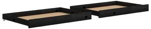 Day Bed Drawers 2 pcs Black Solid Pinewood