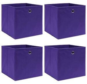 Storage Boxes 4 pcs Non-woven Fabric 28x28x28 cm Purple