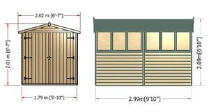 Shire 10x6ft Overlap Garden Shed - Including Installation