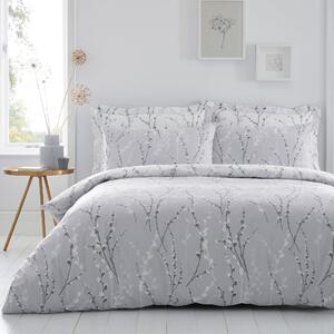 Belle Grey Reversible Duvet Cover and Pillowcase Set Grey and White
