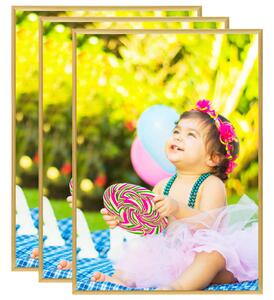 Photo Frames Collage 3 pcs for Wall or Table Gold 15x21cm MDF