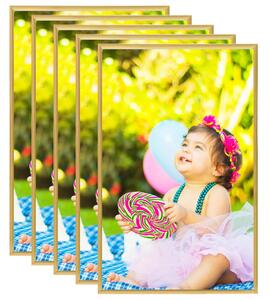 Photo Frames Collage 5 pcs for Wall or Table Gold 10x15 cm MDF