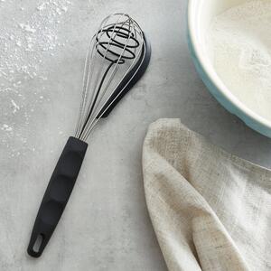 Professional Whisk with Silicone Bowl Scraper Black