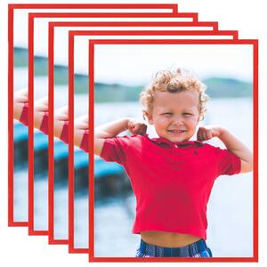 Photo Frames Collage 5 pcs for Wall or Table Red 40x50 cm MDF