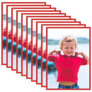 Photo Frames Collage 10 pcs for Wall or Table Red 15x21cm MDF