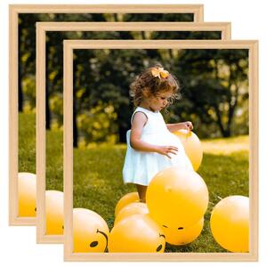 Photo Frames Collage 3 pcs for Wall or Table Light Oak 50x60 cm