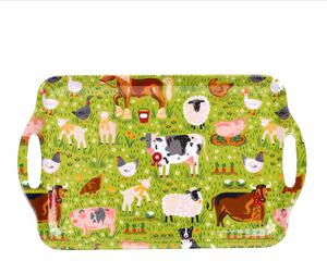 Ulster Weavers Jennie's Farm Large Handled Tray Green, White and Brown