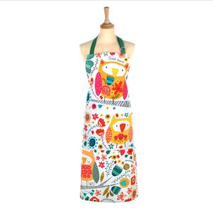 Ulster Weavers Twit Twoo Cotton Apron White, Green and Yellow