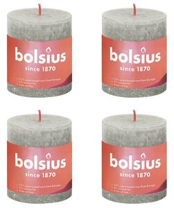 Bolsius Rustic Pillar Candles Shine 4 pcs 80x68 mm Sandy Grey