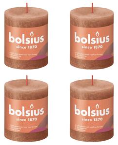 Bolsius Rustic Pillar Candles Shine 4 pcs 80x68 mm Rustic Pink