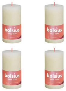 Bolsius Rustic Pillar Candles Shine 4 pcs 130x68 mm Soft Pearl
