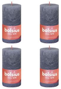 Bolsius Rustic Pillar Candles Shine 4 pcs 130x68 mm Twilight Blue