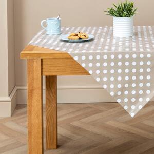 Taupe Dotty Square PVC Tablecloth Taupe