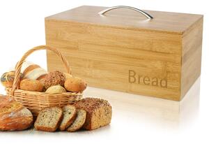 Bamboo Wooden Bread Bin Natural Brown