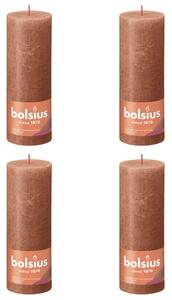 Bolsius Rustic Pillar Candles Shine 4 pcs 190x68 mm Rustic Pink