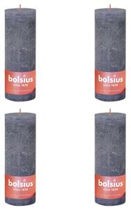 Bolsius Rustic Pillar Candles Shine 4 pcs 190x68 mm Twilight Blue