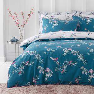 Beautiful Birds Teal Duvet Cover and Pillowcase Set Teal (Blue)