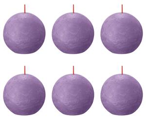 Bolsius Rustic Ball Candles Shine 6 pcs 76x190 mm Vibrant Violet