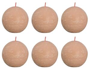 Bolsius Rustic Ball Candles Shine 6 pcs 76x190 mm Misty Pink