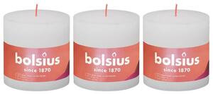 Bolsius Rustic Pillar Candles Shine 3 pcs 100x100 mm Cloudy White