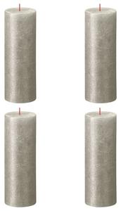 Bolsius Rustic Pillar Candles Shimmer 4 pcs 190x68 mm Champagne