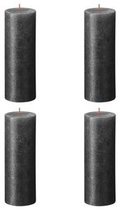 Bolsius Rustic Pillar Candles Shimmer 4 pcs 190x68 mm Anthracite