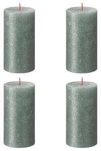 Bolsius Rustic Pillar Candles Shimmer 4 pcs 130x68 mm Oxide Blue