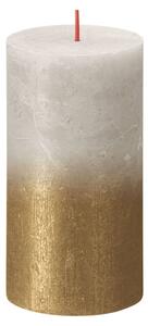 Bolsius Rustic Pillar Candles Sunset 4 pcs 130x68 mm Sandy Grey and Gold
