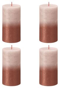 Bolsius Rustic Pillar Candles Sunset 4 pcs 130x68 mm Misty Pink and Amber