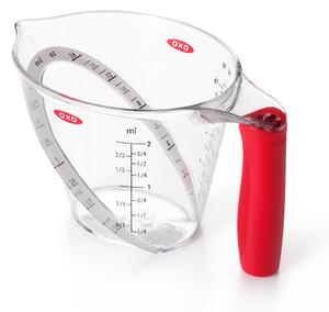 OXO 2 Cup 500ml Angled Measuring Jug Clear and Red